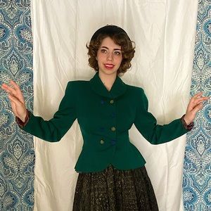 Vintage 40s Green Blazer Jacket